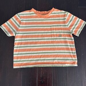 Roxy Kids' Orange and Green Striped Tee